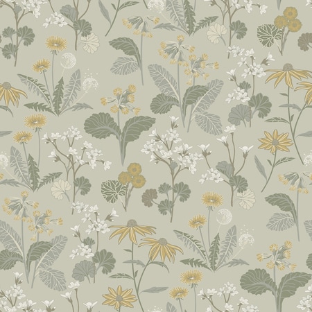 Manhattan Comfort Madison Magdalena Light Green Dandelion 33 ft L X 209 in W Wallpaper BR4080-92134